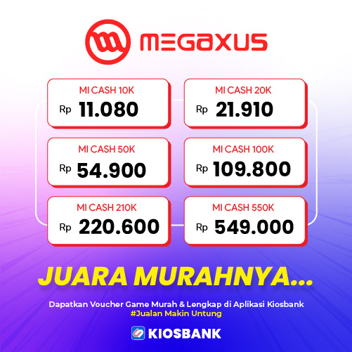 daftar Harga mi cash, Voucher Game Megaxus Mi-Cash Harga Termurah